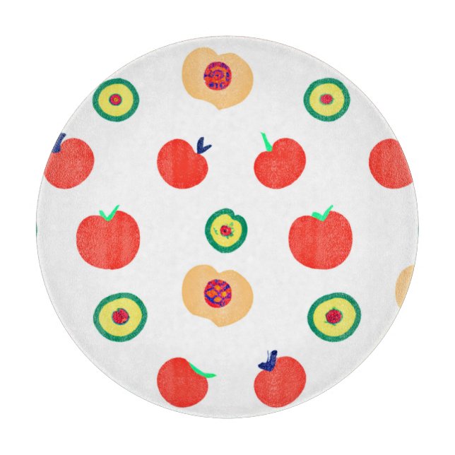 Ein lebendiges Äpfel-Fruchtdesign Schneidebrett (Vorderseite)