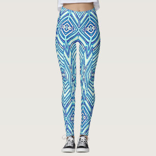 Ein lebendiges aquamarines "Ratti_Creative_Arts"-L Leggings