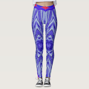 Ein lebendiges blaues "Ratti_Creative_Arts"-Leggin Leggings