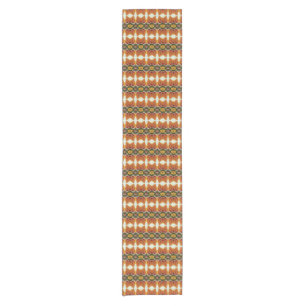 Ein lebendiges, farbenprächtiges Stoffdesign Kurzer Tischläufer