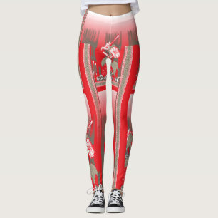 Ein lebendiges Grafikdesign mit einem roten, gemus Leggings