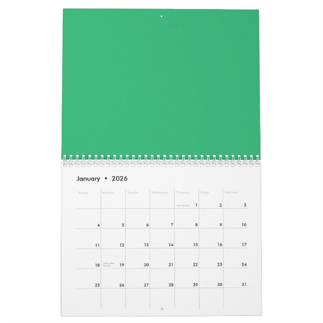 Ein lebendiges grünes Blatt mit prominenten Venen  Kalender (Jan 2026)