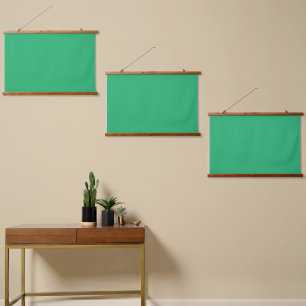 Ein lebendiges grünes Blatt mit prominenten Venen  Wandteppich Mit Holzrahmen