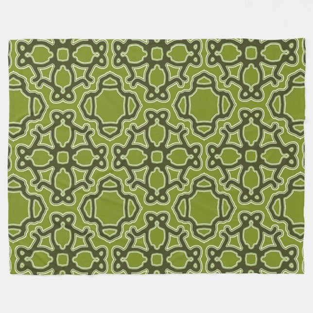 Ein lebendiges, grünes Farbmuster-Design Fleecedecke (Vorderseite (Horizontal))