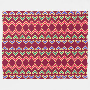 Ein lebendiges, mehrfarbiges Stoffmuster-Design Fleecedecke