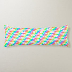 Ein lebendiges Regenbogenkissen mit diagonalen Rei Seitenschläferkissen