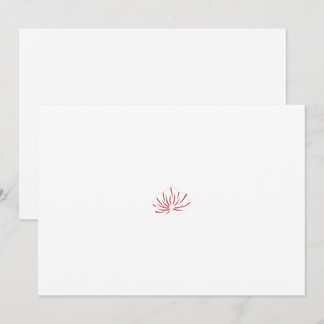 Ein lebendiges rot-schwarzes Blumendesign mit Dankeskarte (Vorne/Hinten)