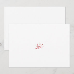 Ein lebendiges rot-schwarzes Blumendesign mit Dankeskarte