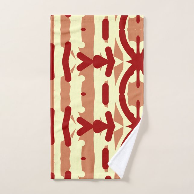 Ein lebendiges, rotes, gelbes Stoffdesign Handtuch (Handtuch)