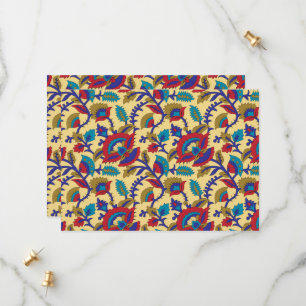 Ein lebendiges Stück Textilkunst mit fett roten Au Save The Date