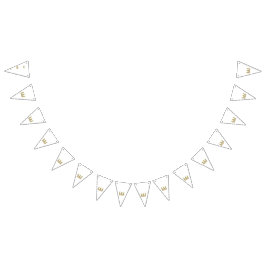 Ein lebendiges, symmetrisches Blumendesign mit Wimpelkette