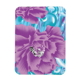 Ein lebendiges Textildesign mit lila und turq-Char Magnet