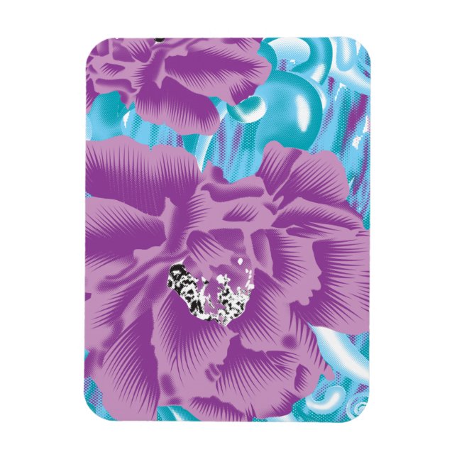 Ein lebendiges Textildesign mit lila und turq-Char Magnet (Vertikal)