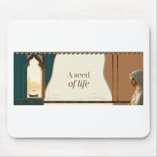 Ein Lebenskeim geschnitztes Fenster und Fluss Mousepad