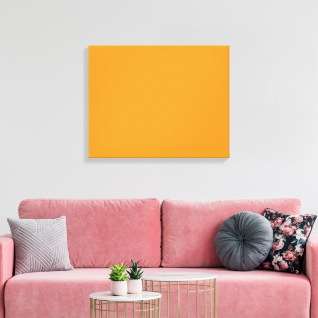 Ein lebhafter orangefarbener Platz, umgeben von ei Leinwanddruck (Insitu (Wohnzimmer))