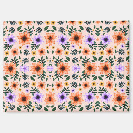 Ein lebhaftes Blumenmuster zeigt orangefarbene Magnet