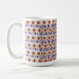 Ein lebhaftes Design mit gelbem und orangefarbenem Kaffeetasse