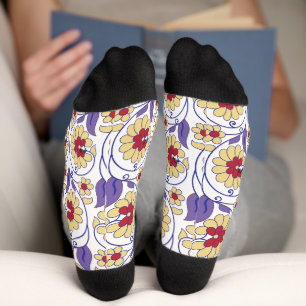 Ein lebhaftes Design mit gelbem und orangefarbenem Socken