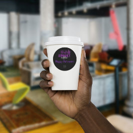 Ein leckerer Kaffee, lila Halloween Business Clas Runder Aufkleber