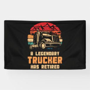Ein legendärer Lkw-Fahrer hat sich gelehnt Banner