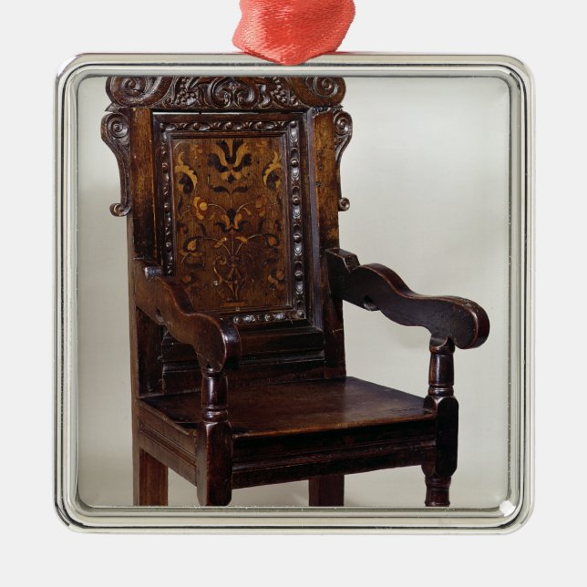 Ein Lehnsessel Charless I, mittlere 1600s Silbernes Ornament (Vorne)