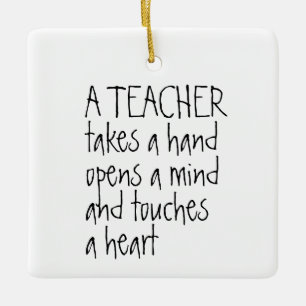 Ein Lehrer nimmt die Hand Personalisiert Keramikornament
