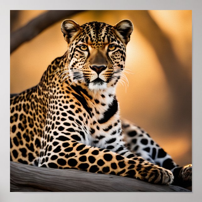 Ein Leopard-Becken in der Sonne Poster (Vorne)