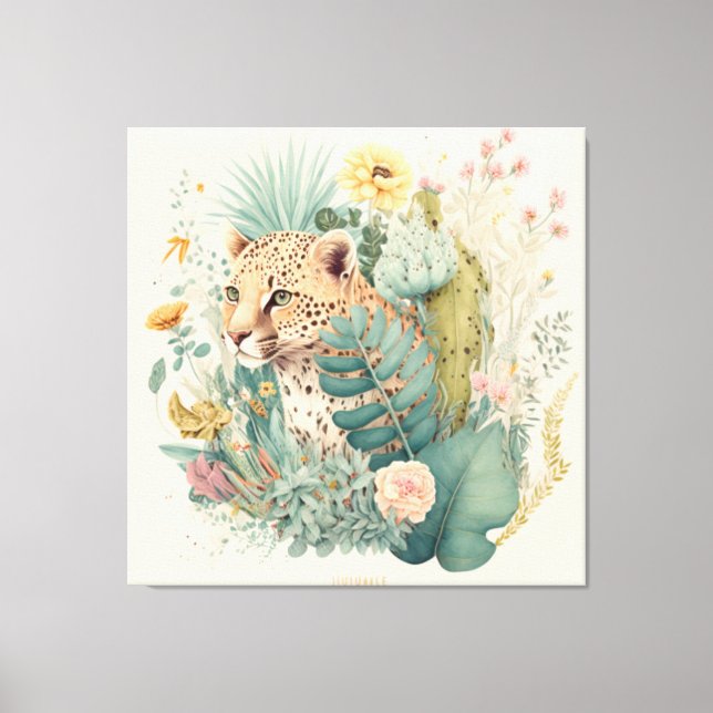 Ein Leopard hinter dem Busch-Brauch Leinwanddruck (Vorderseite)