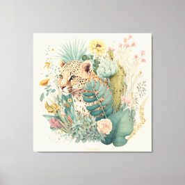 Ein Leopard hinter dem Busch-Brauch Leinwanddruck