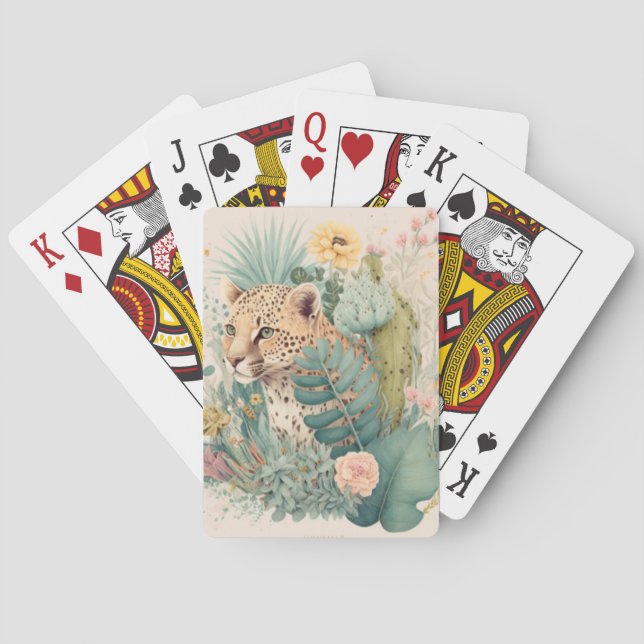 Ein Leopard hinter dem Busch-Brauch Spielkarten (Rückseite)