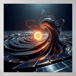 Ein leuchtender Kern im virtuellen Raum Poster