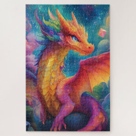 Ein leuchtender neonfarbener Drache