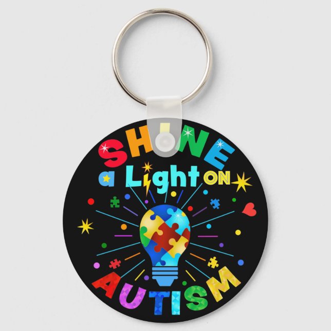 EIN Licht auf AUTISM Schlüsselanhänger (Vorderseite)