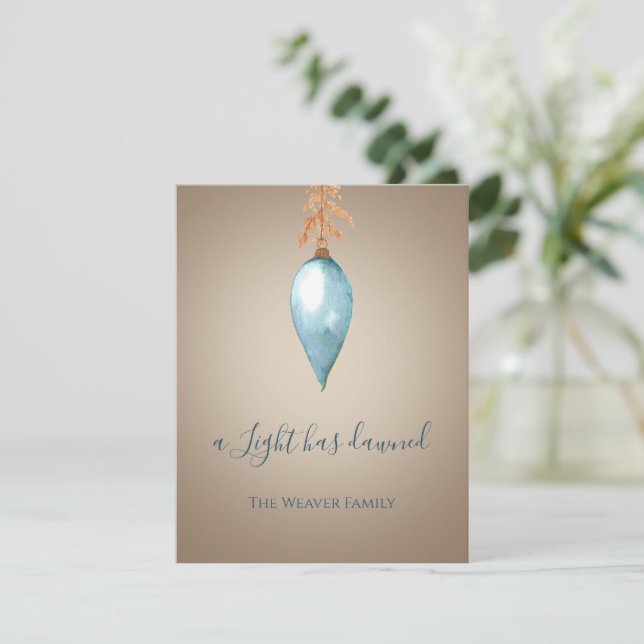 Ein Licht ist abgedämmt | Blue Wcolor Weihnachten (Stehend Vorderseite)