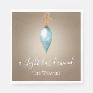 Ein Licht ist abgedämmt Original Aquarellwein Serviette