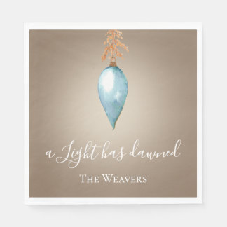 Ein Licht ist abgedämmt | Original Aquarellwein Serviette