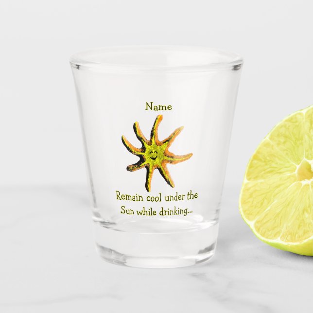 Ein Lichtstrahl des Glücks Schnapsglas (Vorderseite)