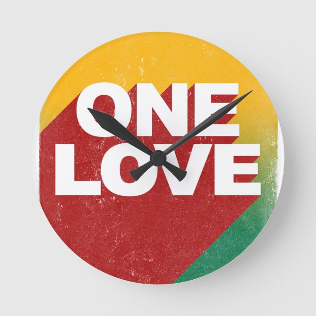 Ein Liebe-Poster Runde Wanduhr (Vorderseite)