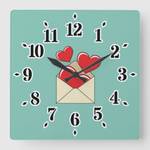 Ein Liebe Quadratische Wanduhr