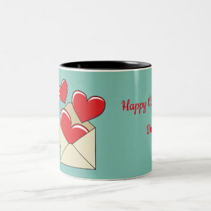 Ein Liebe   Text hinzufügen Zweifarbige Tasse