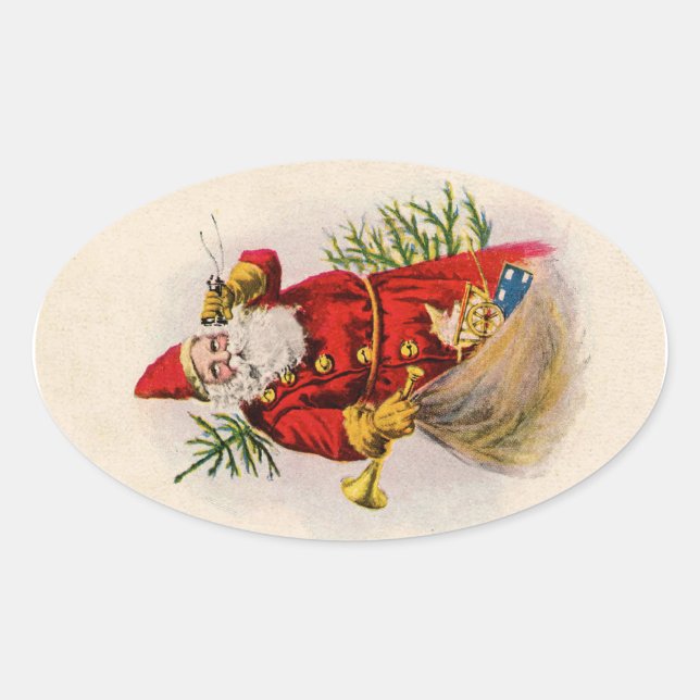 Ein liebender Gruß vom Weihnachtsmann Ovaler Aufkleber (Vorderseite)