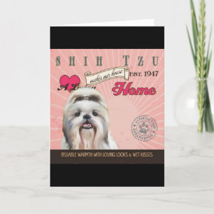 Ein liebenswerter Shih Tzu macht unser Haus Zuhaus Feiertagskarte