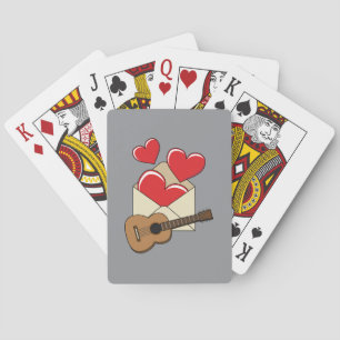 Ein Liebesbrief und eine Gitarre für Dich Spielkarten