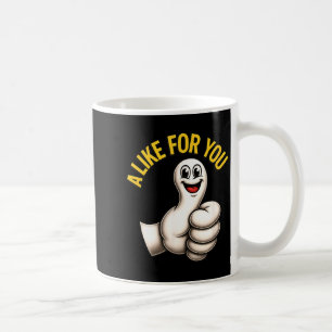 Ein Like für dich, lustiges Daumen hoch Cartoon-De Kaffeetasse