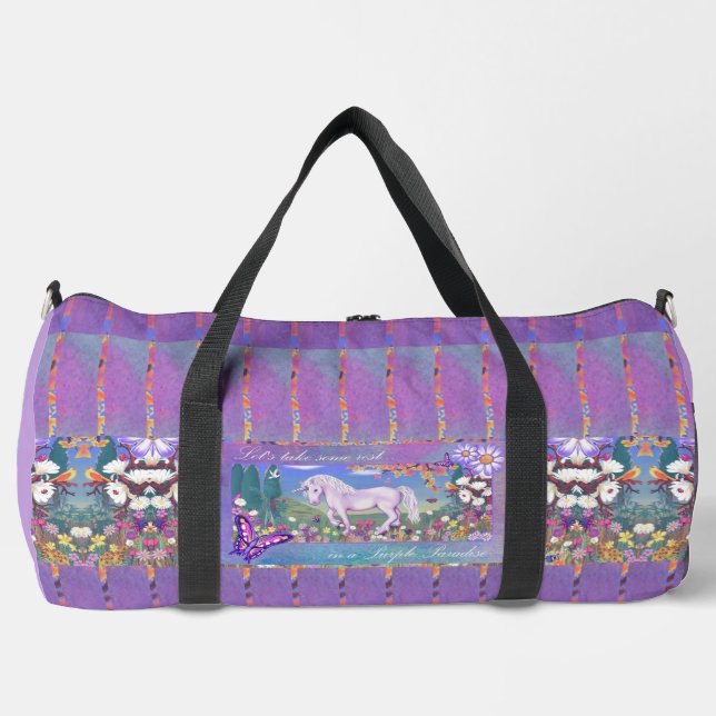 Ein lila Paradies Duffle Bag (Vorderseite)