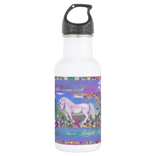 Ein lila Paradies Edelstahlflasche (Vorderseite)