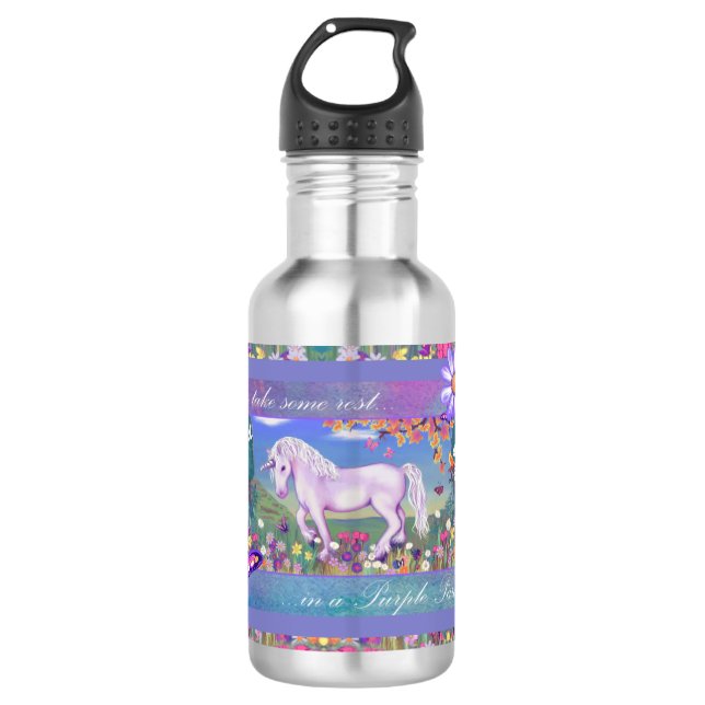 Ein lila Paradies Edelstahlflasche (Vorderseite)