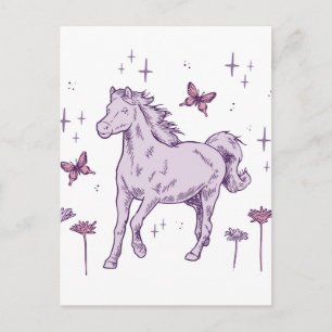 Ein lila Pferd Postkarte