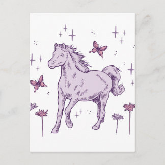 Ein lila Pferd Postkarte