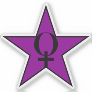 Ein Lila Star des Anarcha-Feminismus v3 Aufkleber